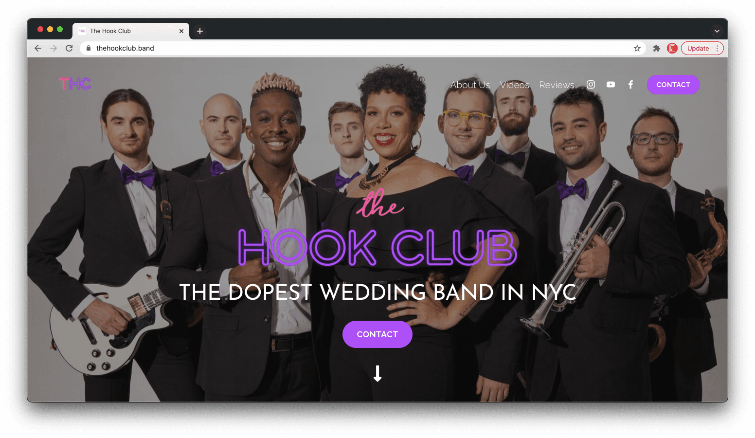 new Hook Club web design