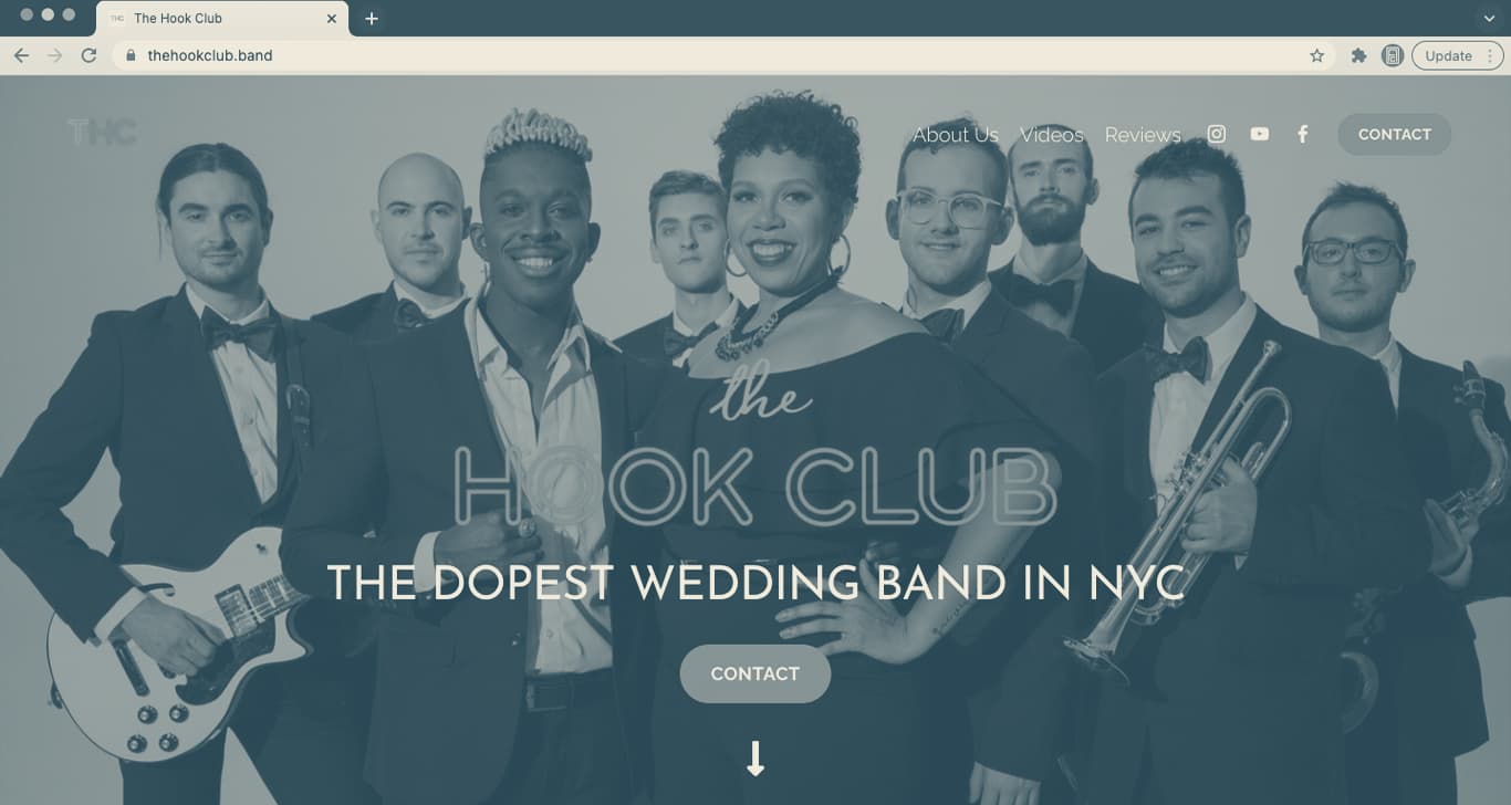 The Hook Club Homepage Screenshot