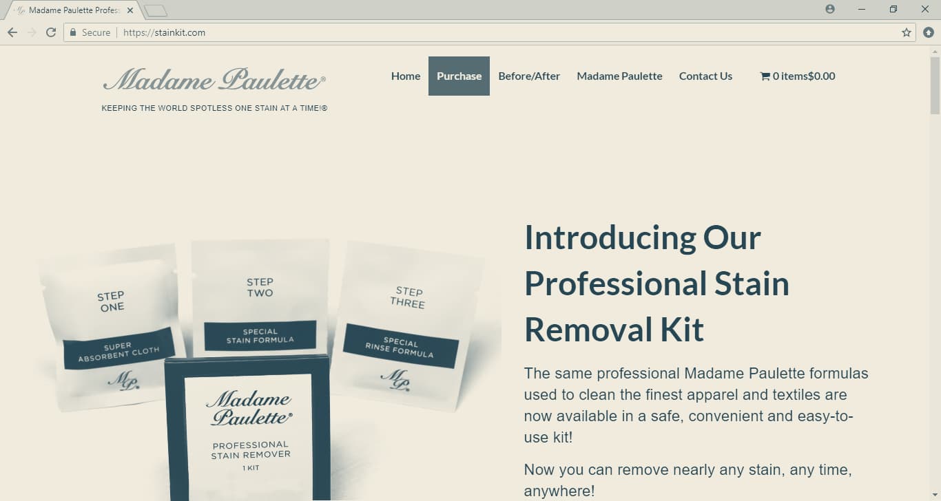 Madame Paulette Homepage Screenshot